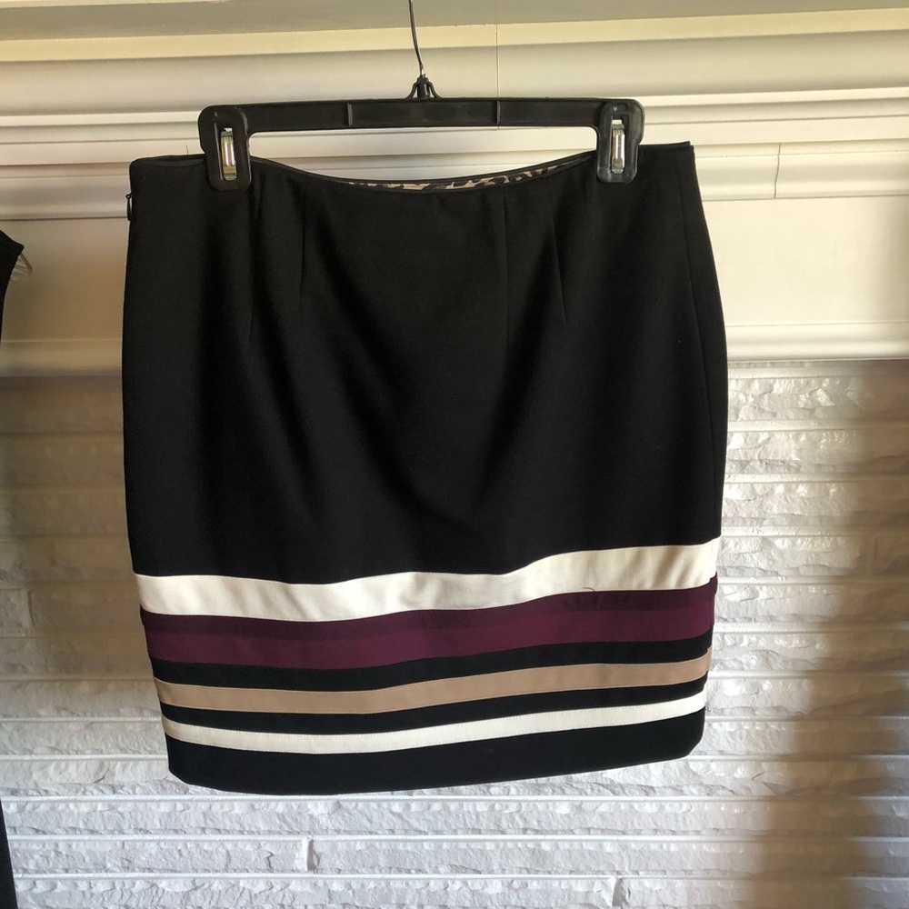 White House Black Market Color Block Skirt Size 6
